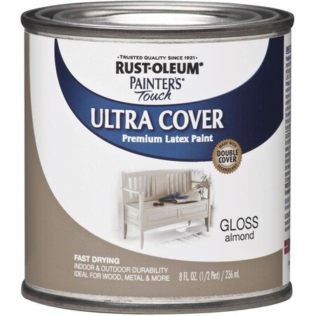 Rust-Oleum Interior/Exterior Paint, Gloss, Almond, Half Pint 1994730